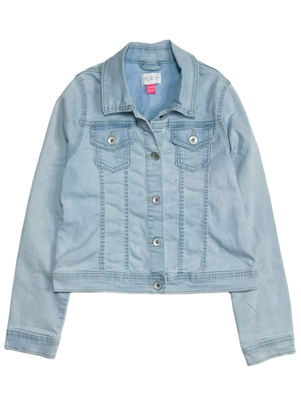 Girls Light Wash Stretch Denim Jean Jacket 10/12 The Children's Place
